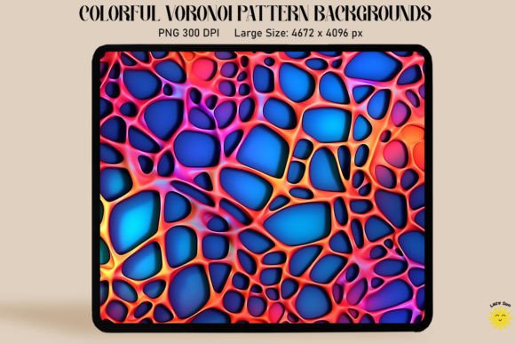 3d Neon Colored Voronoi Pattern: A Graphic Design Asset for Bold Backgrounds