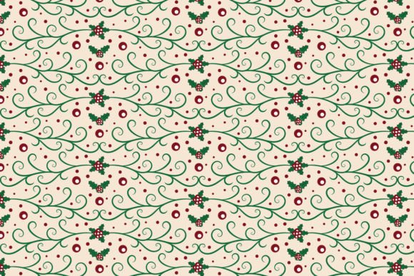 Christmas Green Ornate Seamless Pattern: Premium Graphics for Modern Publishing