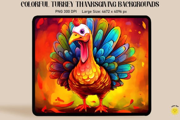 Colorful Turkey Thanksgiving Backgrounds: A Graphics Review for Sellers