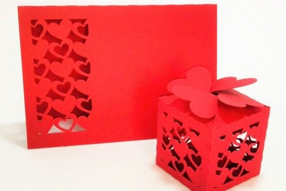 Hearts Card and Favor Box: A 3D SVG Review for Sets