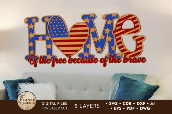 Independence Day, 4th of July, Patriotic Laser Cutting Wall Decor