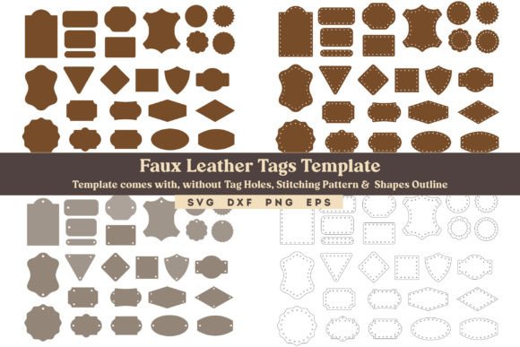 Leather Tags, Leather Patch Svg Bundle for Laser Cutting Signs