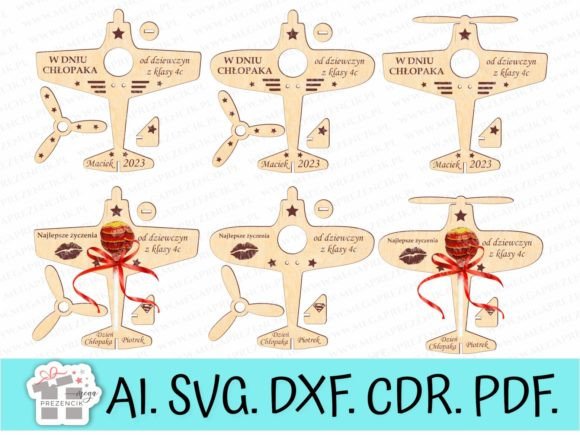 Lollipop Plane Boy s Day Laser Cut Svg for Graphics and Patterns