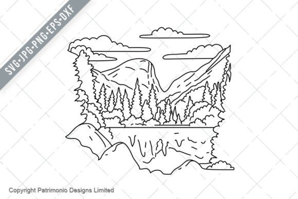 Mirror Lake Trail Yosemite National Park Graphics and Illustrations Review