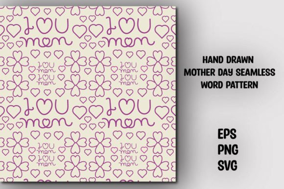 Mothers Day Mom Seamless Word Pattern Graphics Review