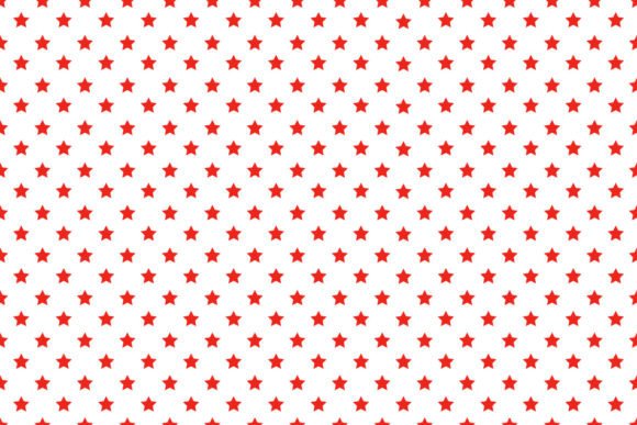 Red and White Seamless Stars Patterns Graphics for Crafts