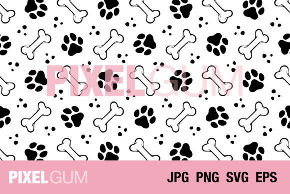 Seamless Dog Paw Bone Treat Pattern Review