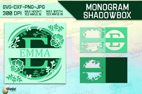 Shadow Box Alphabet Papercut Letter E: 3D SVG for Shadow Boxes