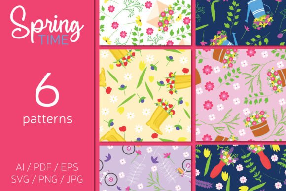 Spring Seamless Patterns: Graphics for Modern Publishing