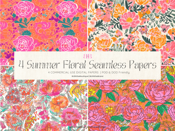 Summer Preppy Floral Seamless Pattern Graphics Review