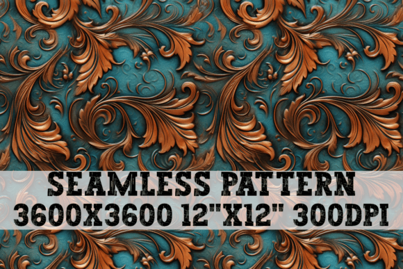 Tooled Embossed Leather Seamless Pattern for Graphics and Patterns