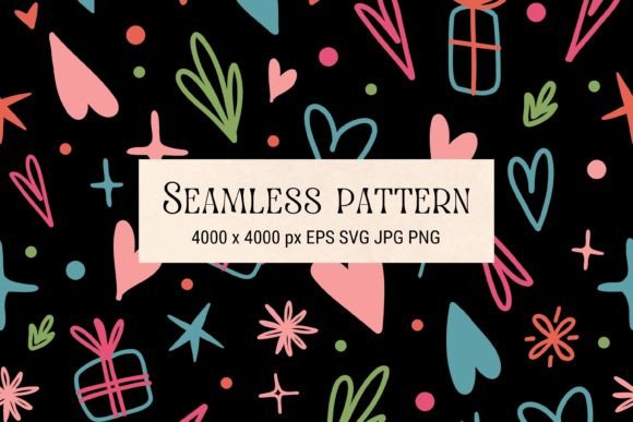 Valentines Day Black Seamless Pattern: A Smart Graphics and Patterns Asset for Sellers