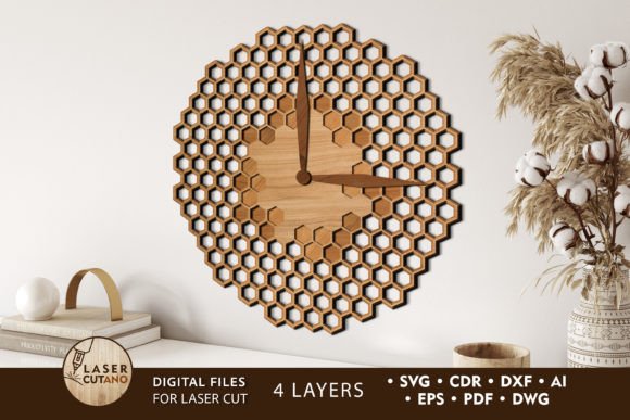 Wall Clock Honeycomb Laser Cut Template Review